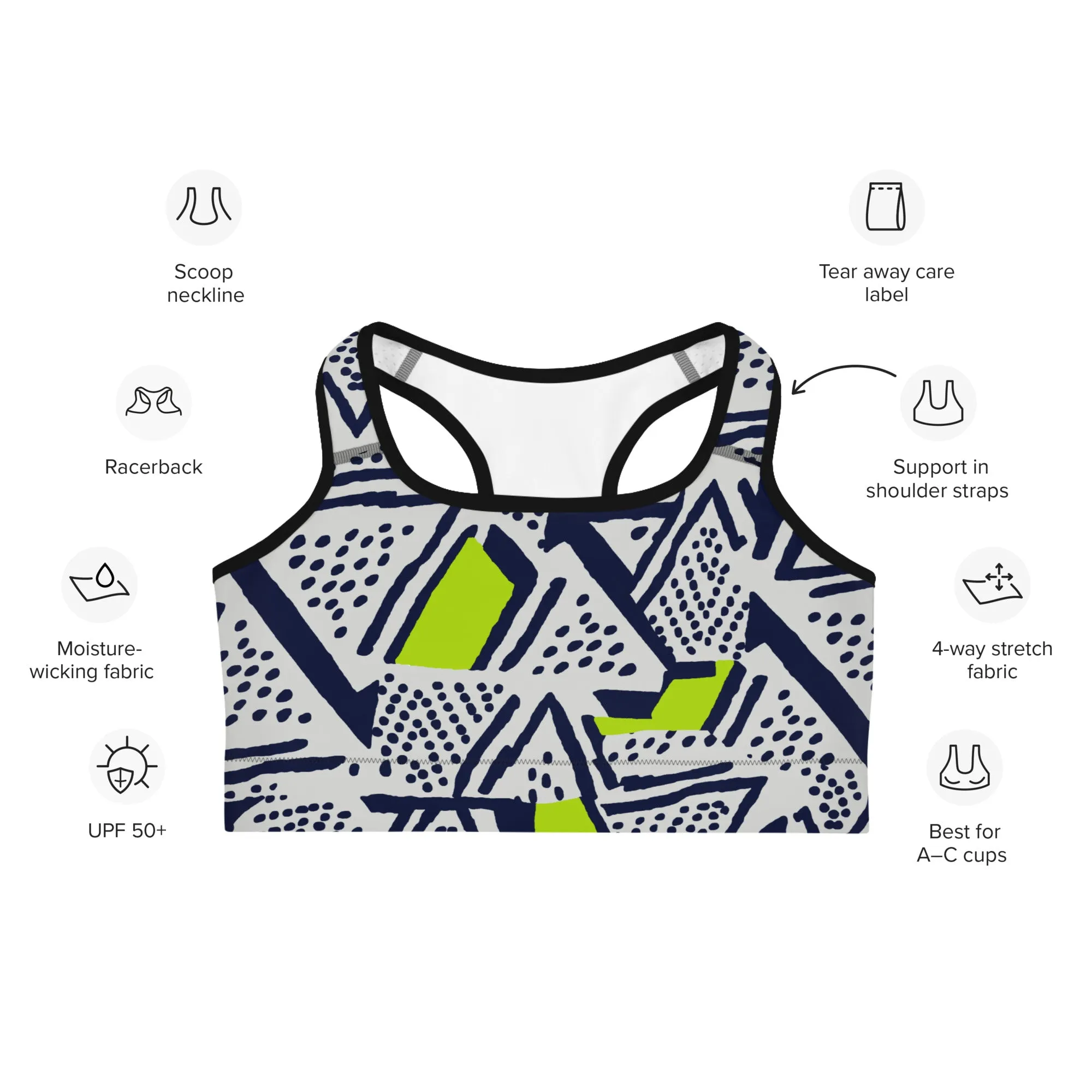 Neo-Tribal Pulse Sports Bra