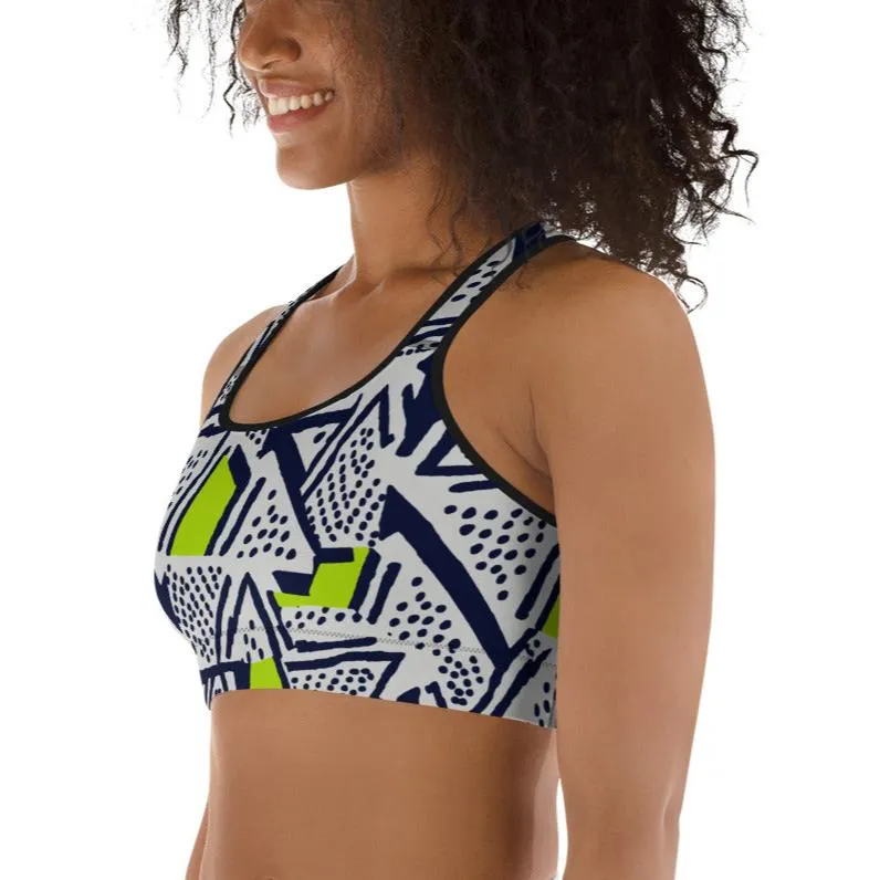 Neo-Tribal Pulse Sports Bra