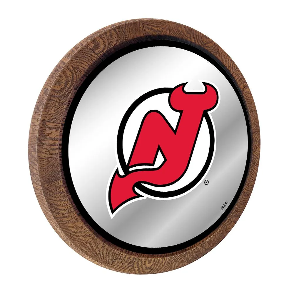 New Jersey Devils: Mirrored Barrel Top Wall Sign
