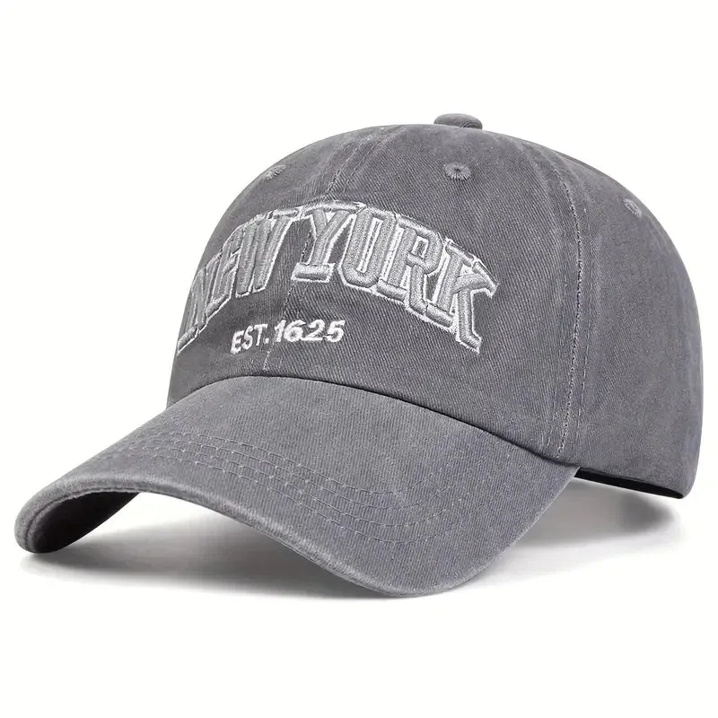 New York Embroidery Baseball Cap - Men's Cotton Hip Hop Snapback Cap for Outdoors Casual Travel, Women's Hat