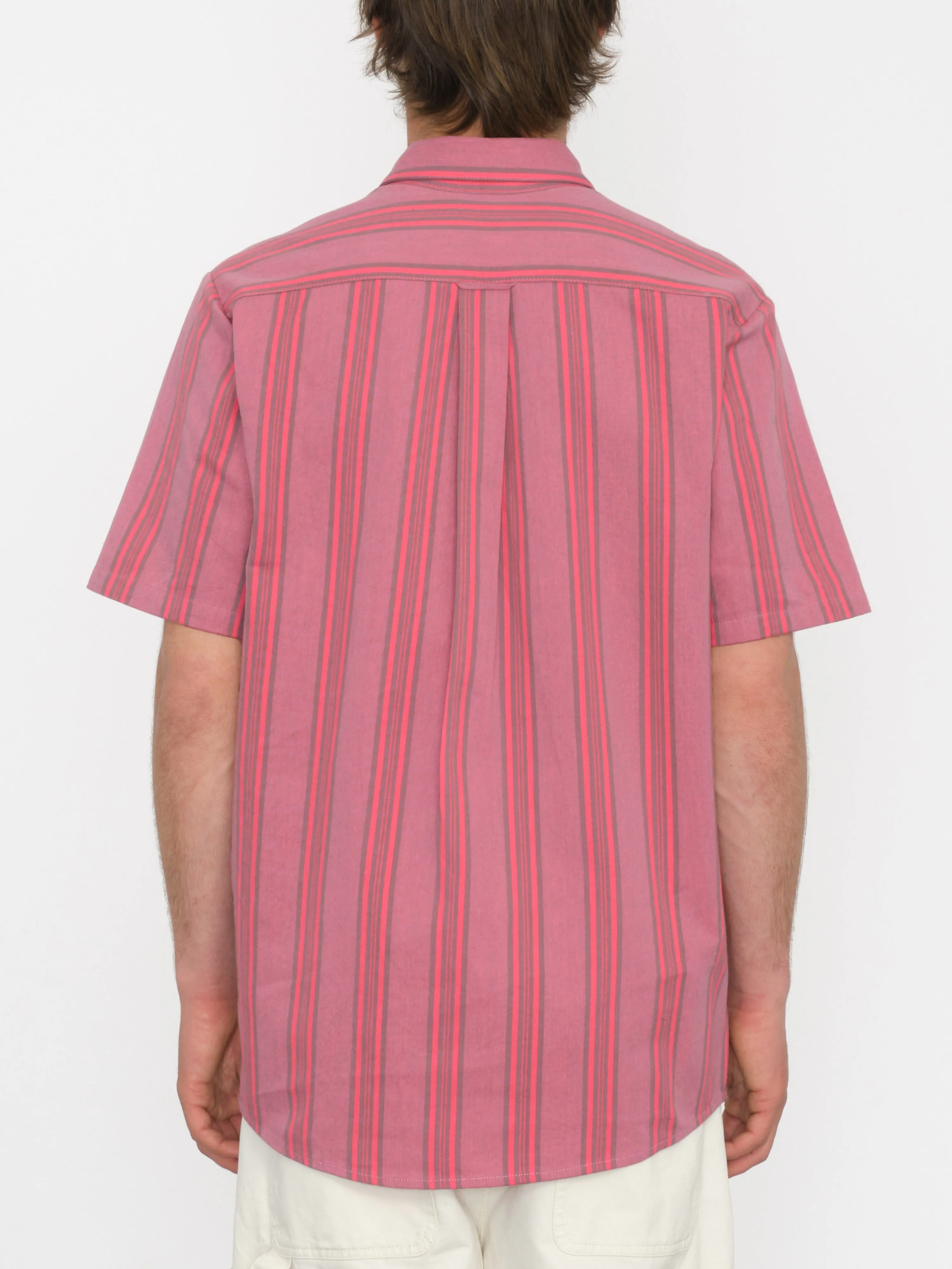 Newbar Stripe Hemd - WASHED RUBY