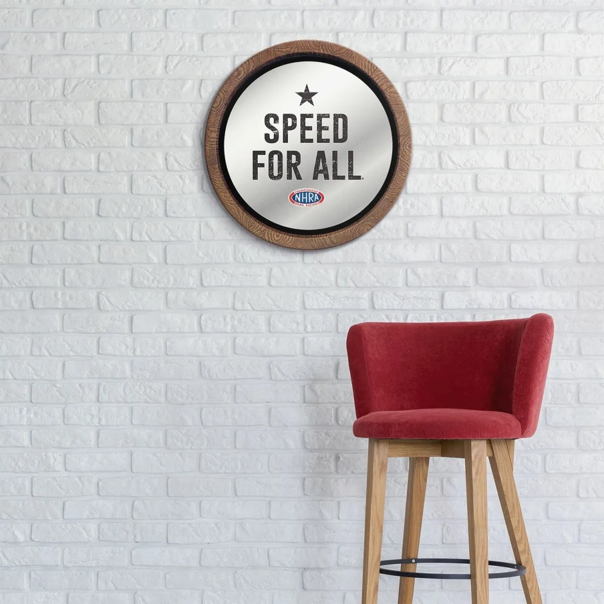 NHRA: Speed for All - Mirrored Barrel Top Mirrored Wall Sign
