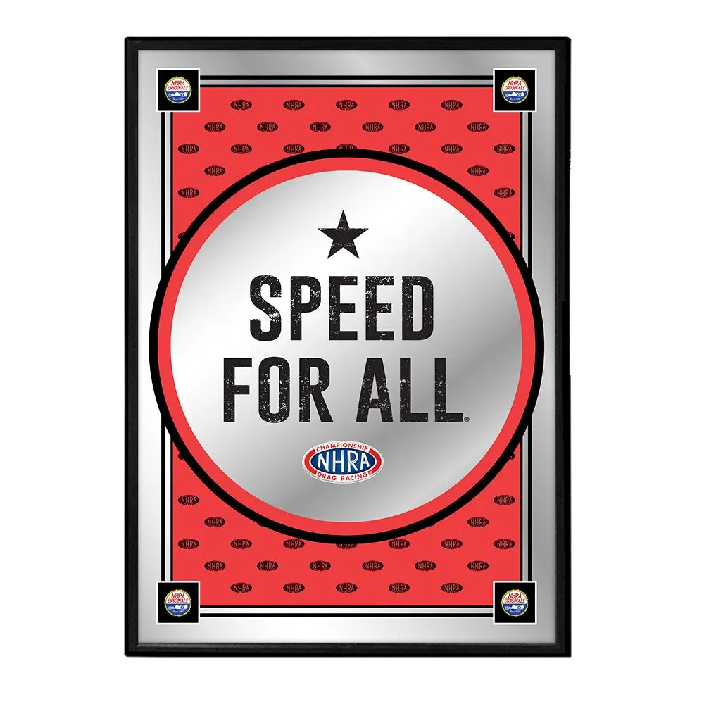 NHRA: Speed for All Team Spirit - Framed Mirrored Wall Sign