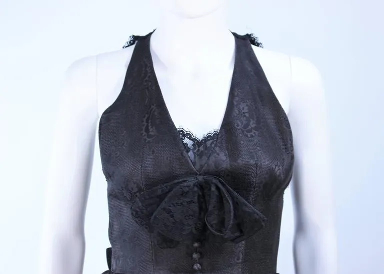 NINA RICCI Black Lace and Brocade Gown Size 0