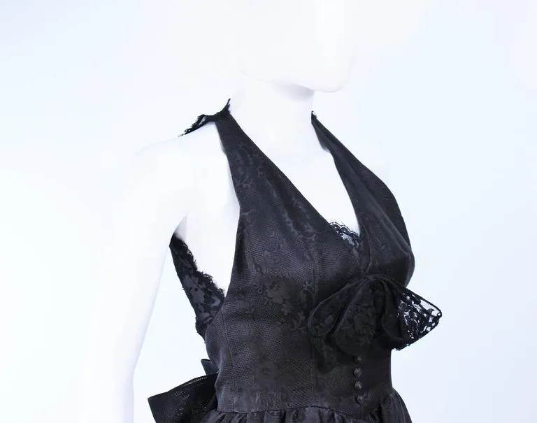 NINA RICCI Black Lace and Brocade Gown Size 0