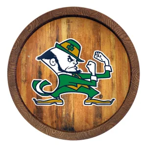 Notre Dame Fighting Irish: Leprechaun - "Faux" Barrel Top Sign