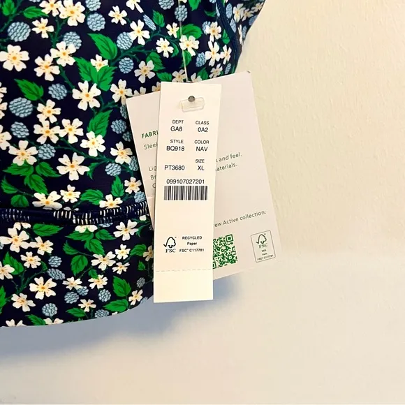NWT J.Crew Liberty London Karen's Choice Fabric Floral Active Sports Bra  XL