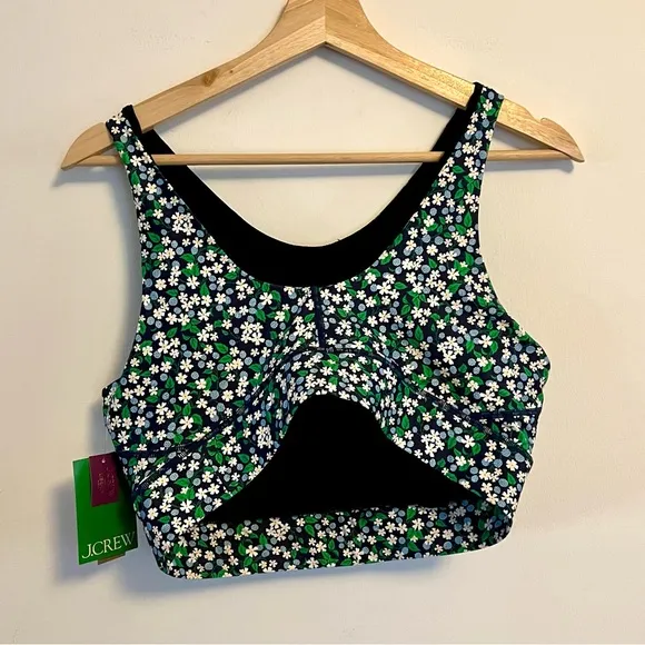 NWT J.Crew Liberty London Karen's Choice Fabric Floral Active Sports Bra  XL