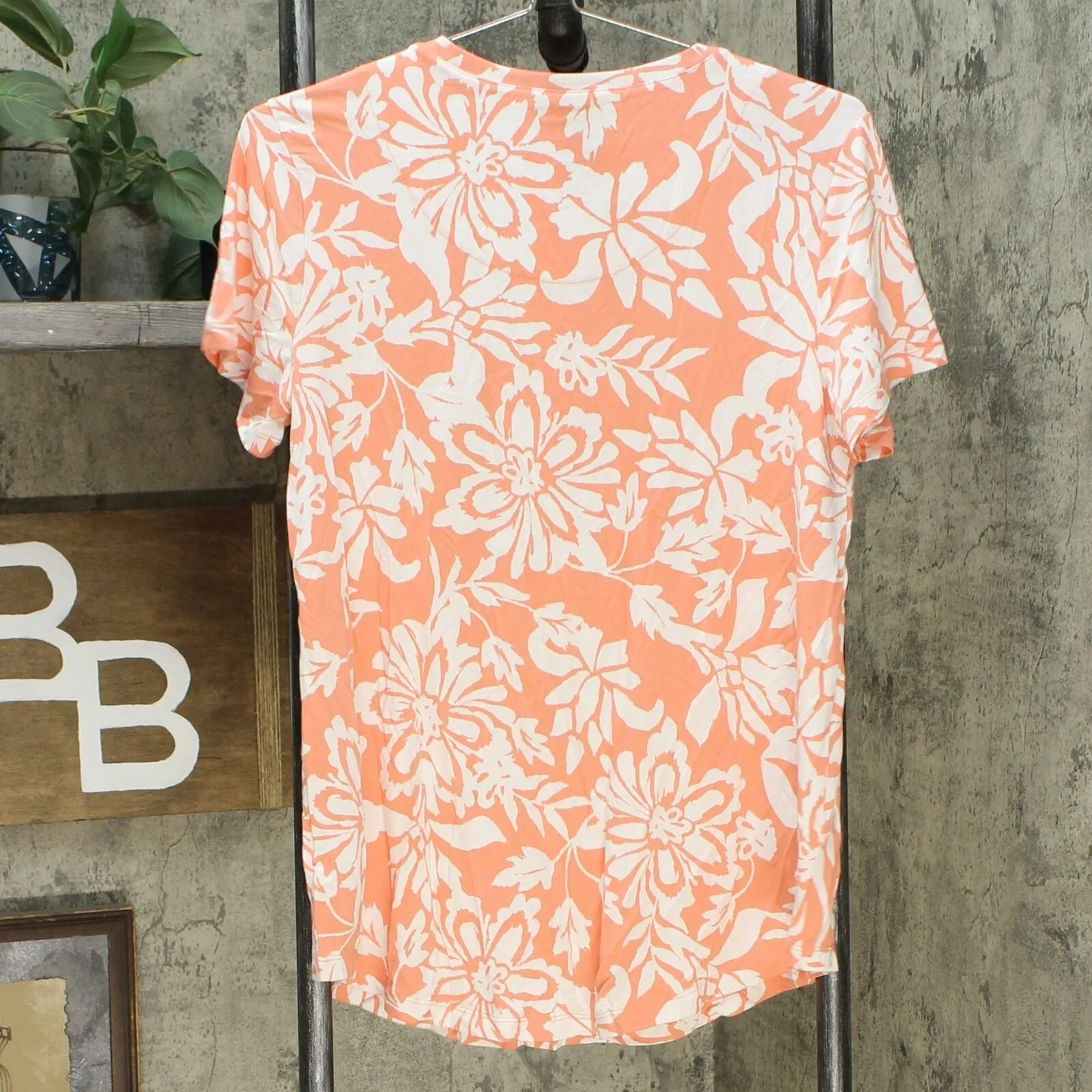 NWT JM Collection Womens Scoop-Neck Damask Top. 100093079MS Small