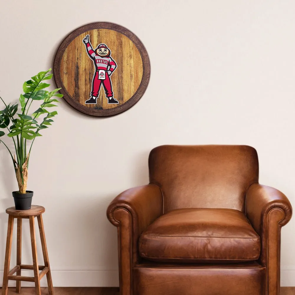 Ohio State Buckeyes: Brutus - "Faux" Barrel Top Sign