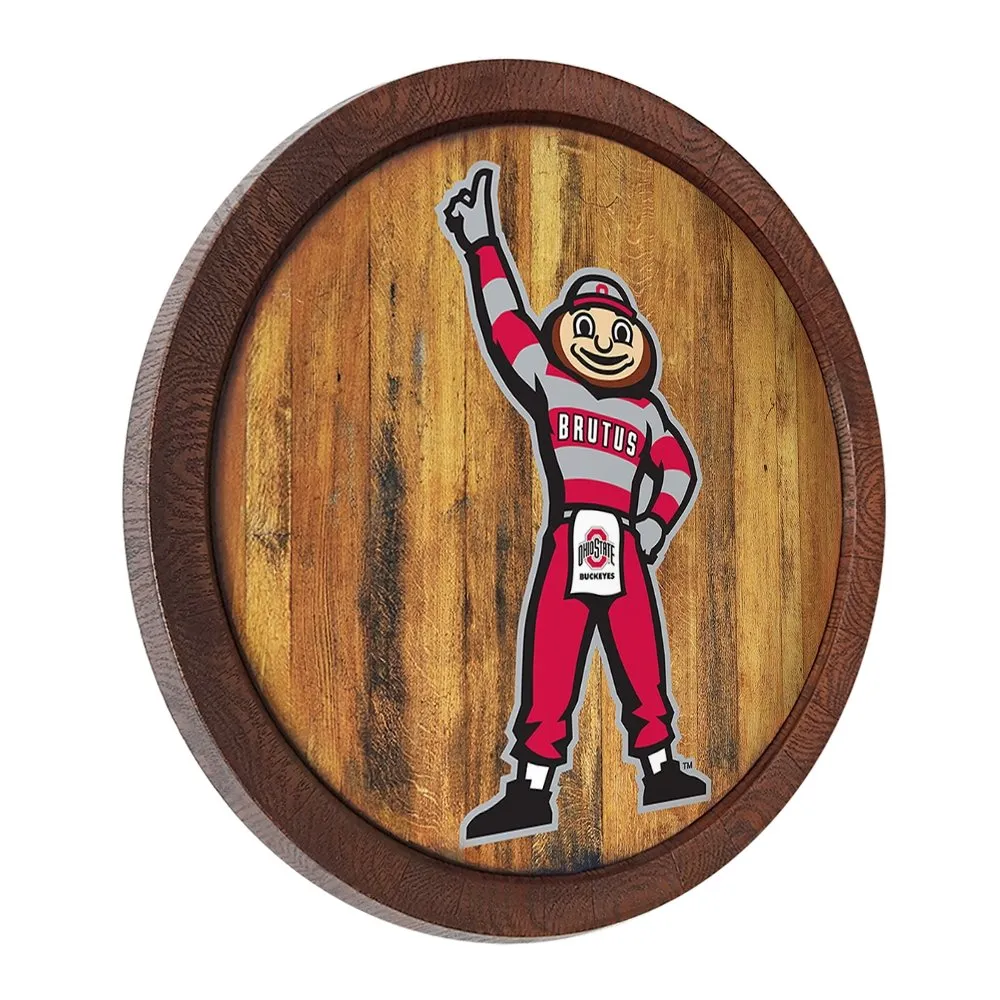 Ohio State Buckeyes: Brutus - "Faux" Barrel Top Sign