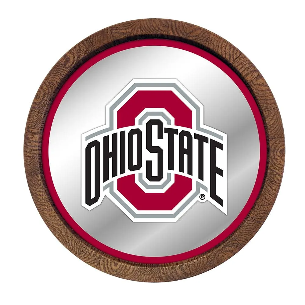 Ohio State Buckeyes: "Faux" Barrel Top Mirrored Wall Sign