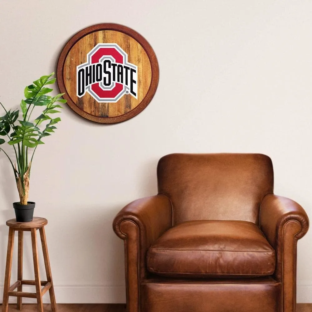 Ohio State Buckeyes: "Faux" Barrel Top Sign