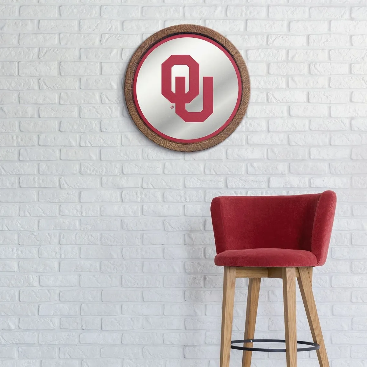 Oklahoma Sooners: Mirrored Barrel Top Mirrored Wall Sign