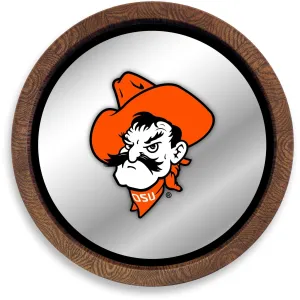 Oklahoma State Cowboys: Mascot - "Faux" Barrel Top Mirrored Wall Sign