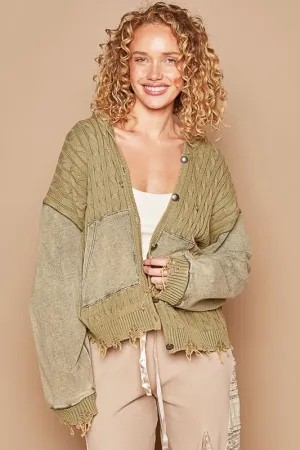 Olive Ambition POL Hooded Cardigan