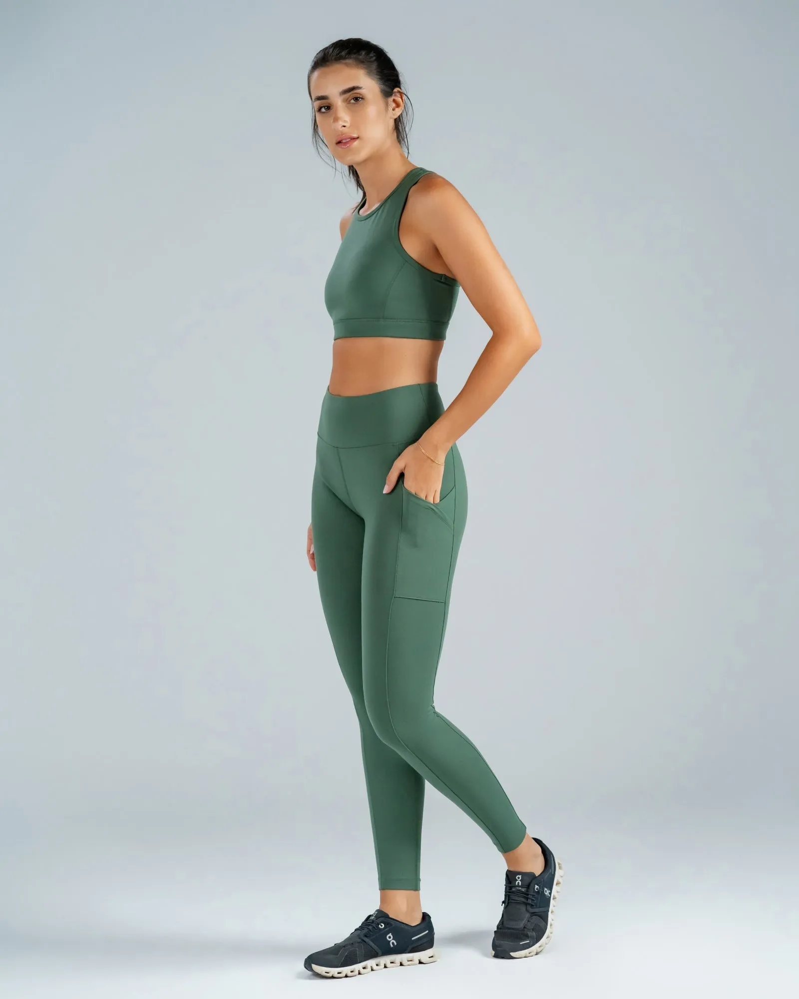 Olive Green Sports Leggings