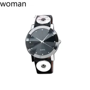 One Direction Retro Watch PU Leather 18mm Snap Button Bracelet for Women