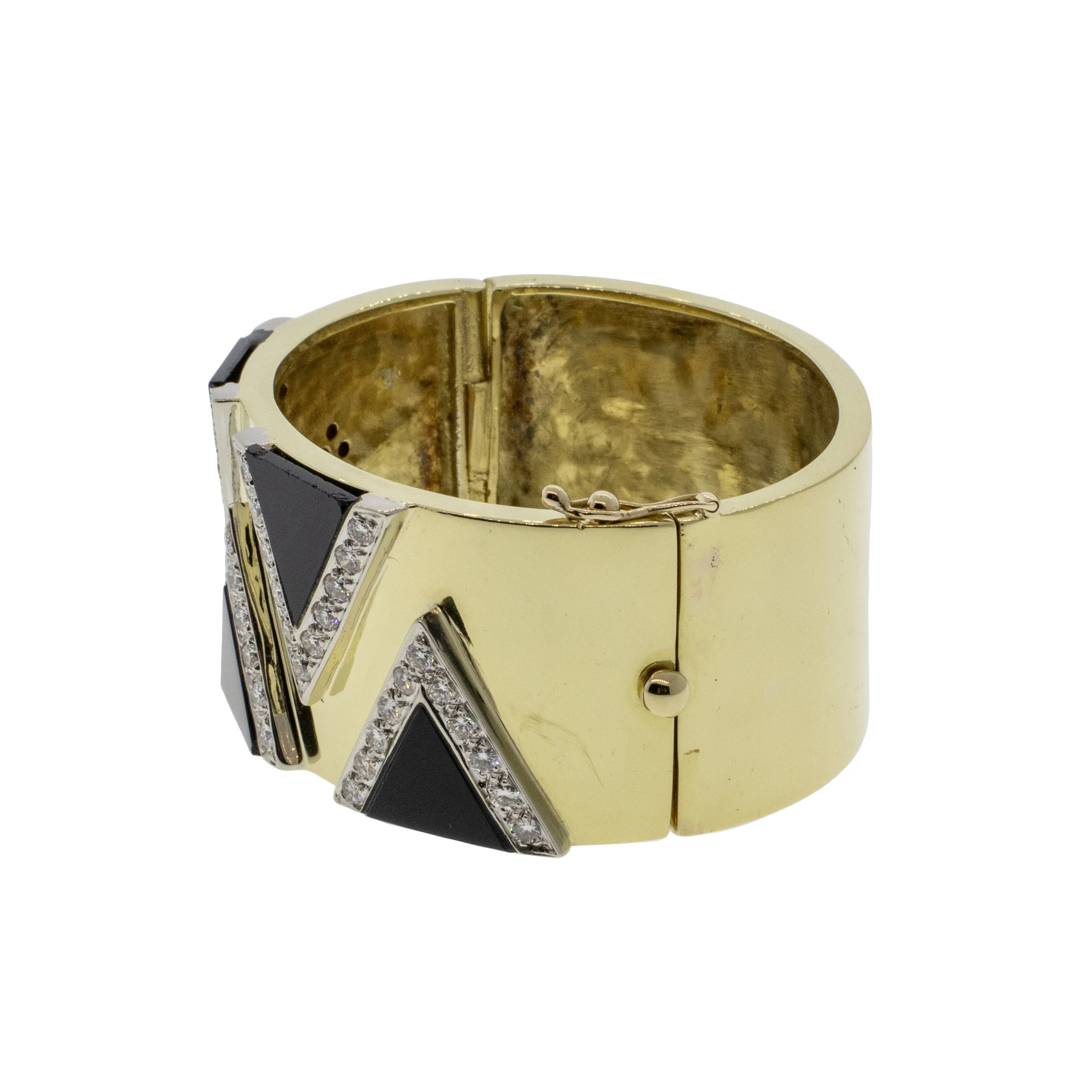 Onyx and Diamond Statement Cuff