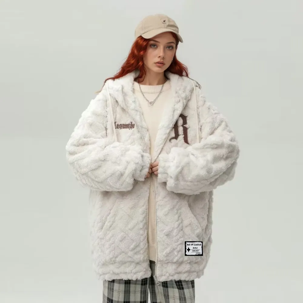 OOC' Vintage Embroidered Sherpa Hooded Coat