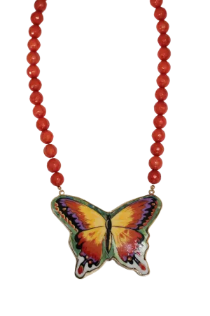 Orangie Butterfly Necklace