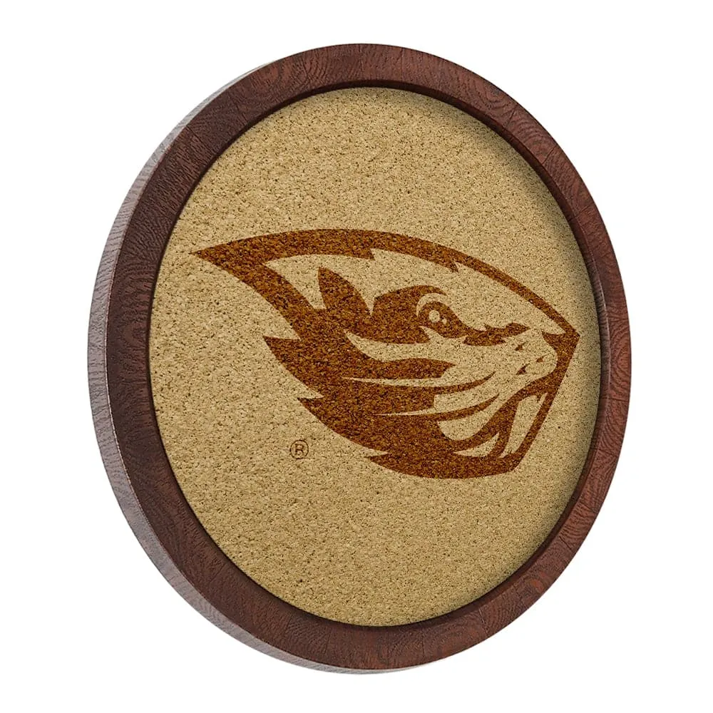 Oregon State Beavers: "Faux" Barrel Framed Cork Board