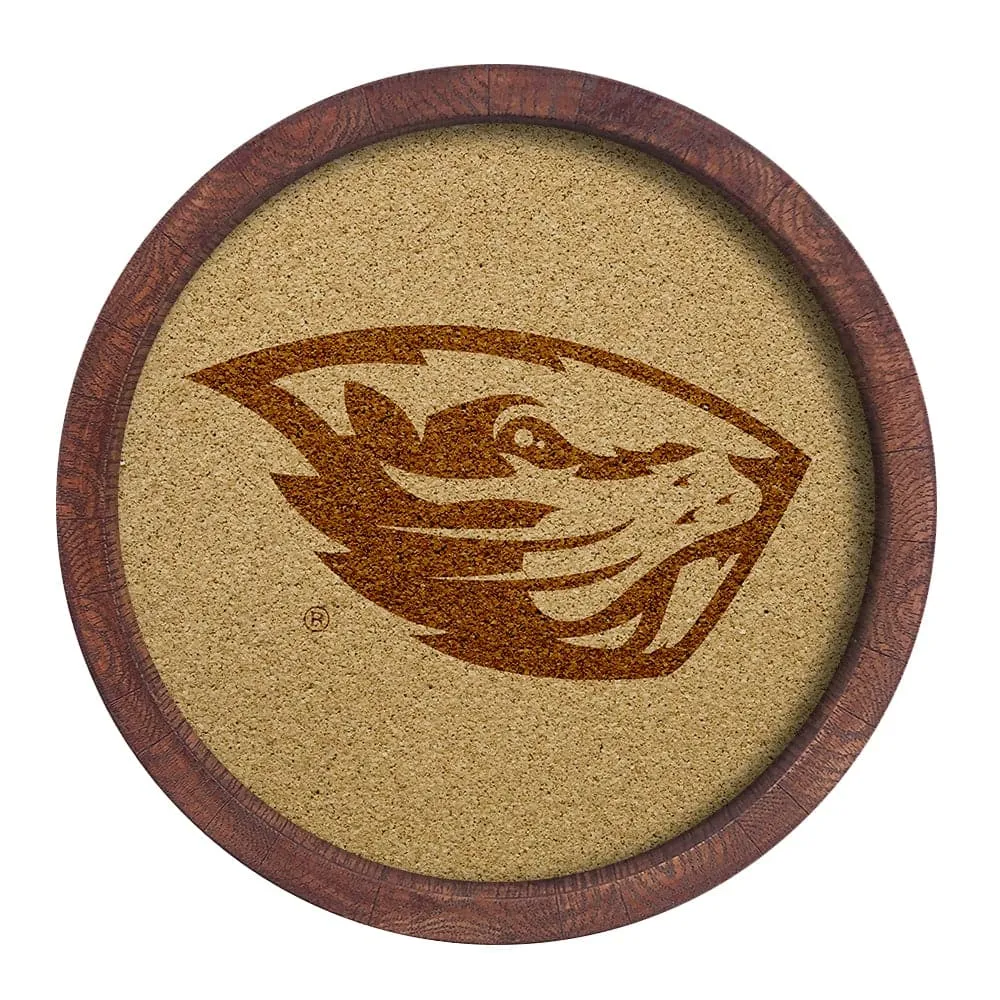 Oregon State Beavers: "Faux" Barrel Framed Cork Board