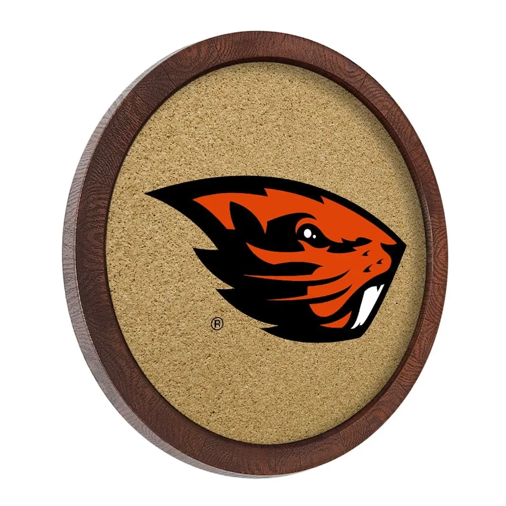 Oregon State Beavers: "Faux" Barrel Framed Cork Board