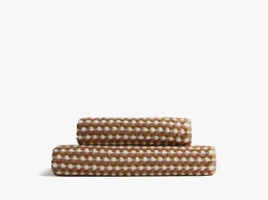 Organic Cotton Mosaic Towels (Ochre and Clay)