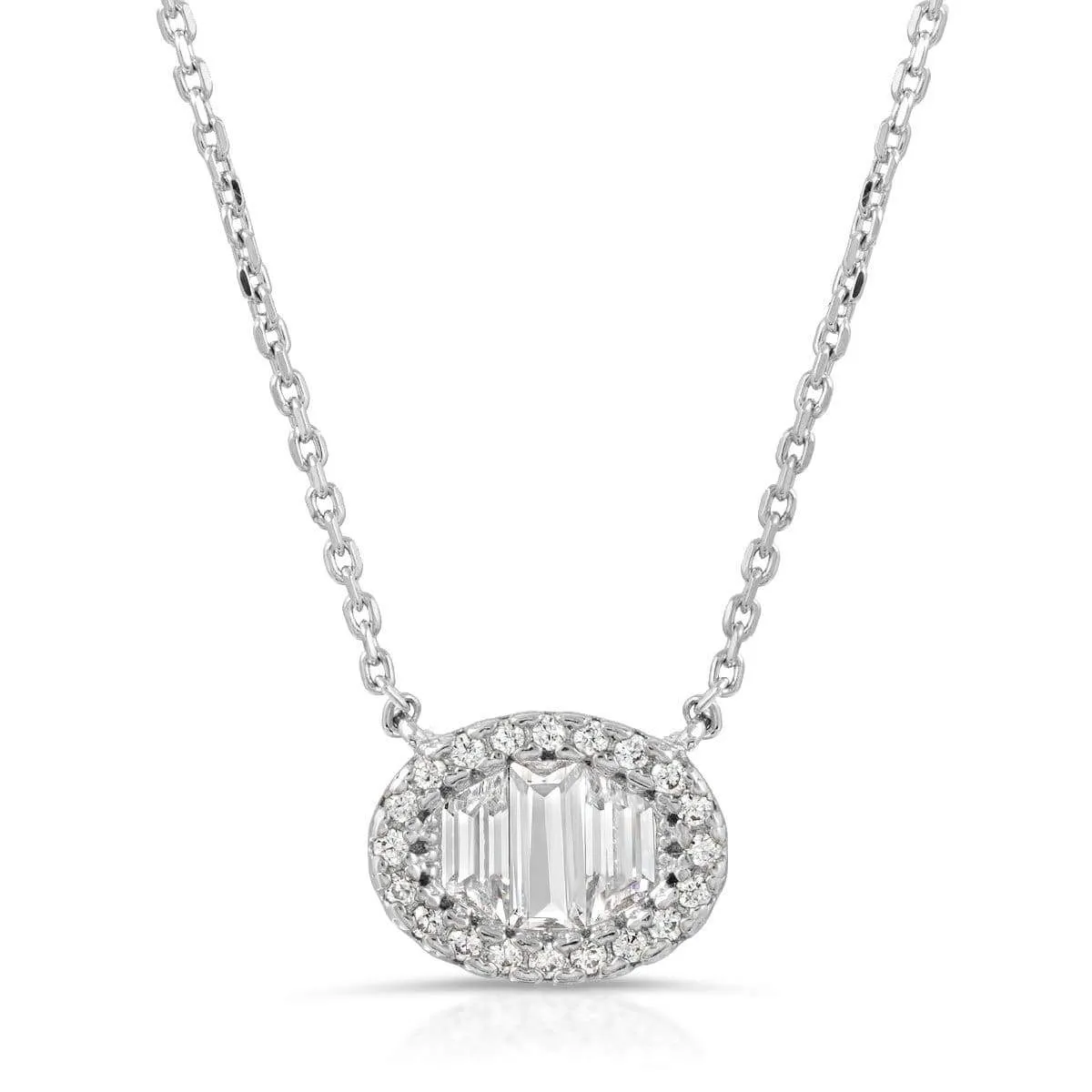 Oval Baguette Pendant Necklace