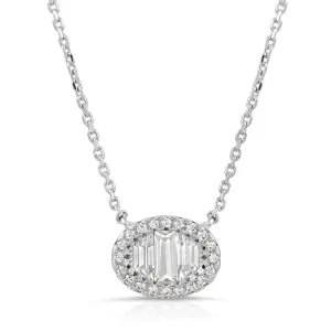 Oval Baguette Pendant Necklace