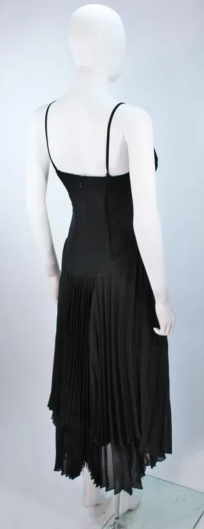 PACO RABANNE Black Silk Jerset Dress with Rhinestone Detail Size 42