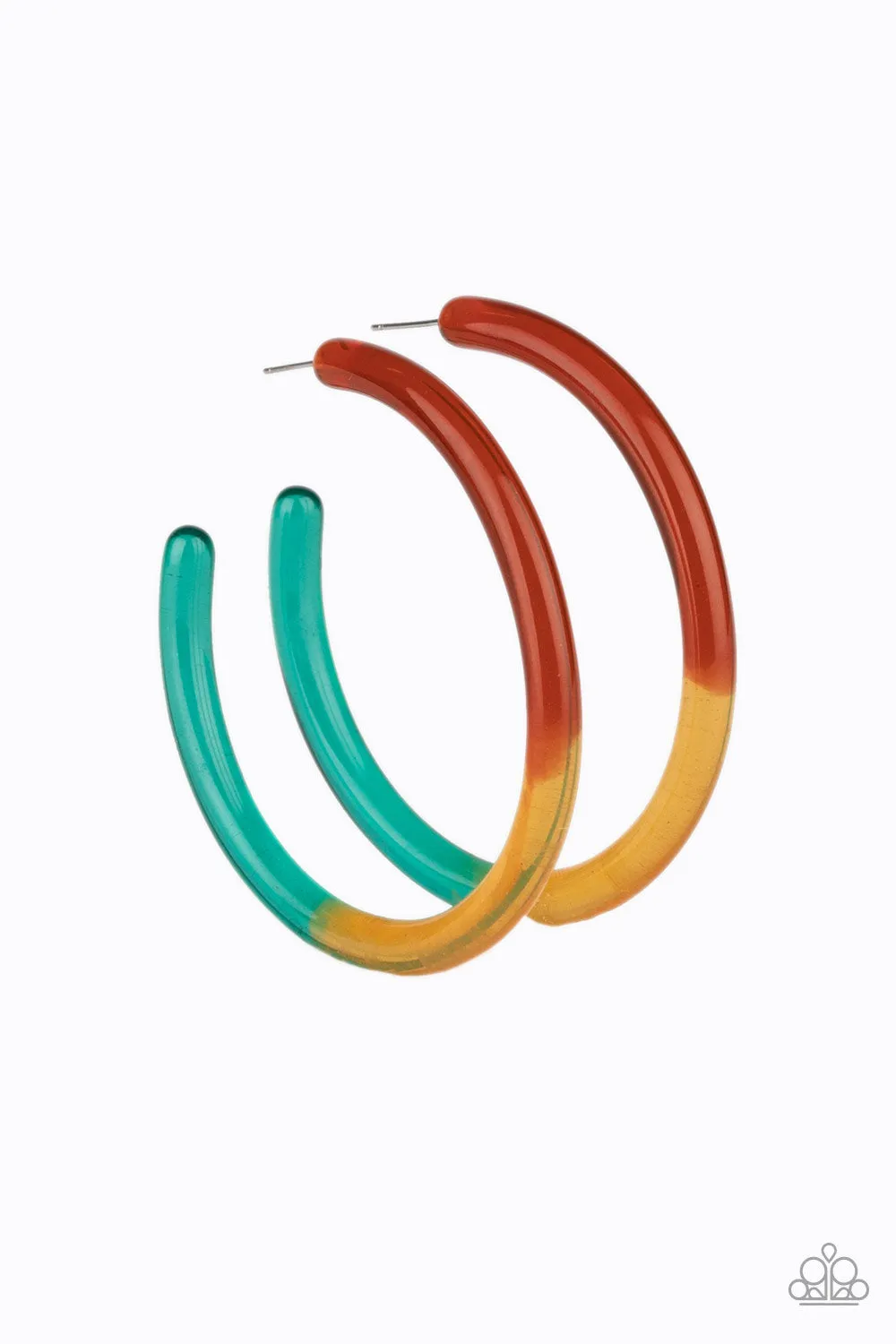 Paparazzi Awesome Aura - Multi Acrylic Hoops