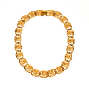 Paquette Etruscan Inspired Gold Statement Necklace
