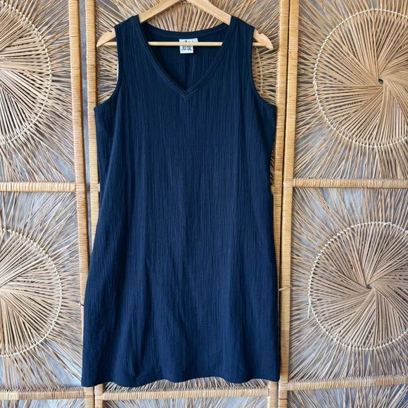 Parsley &amp; Sage Cotton Gauze Black Dress