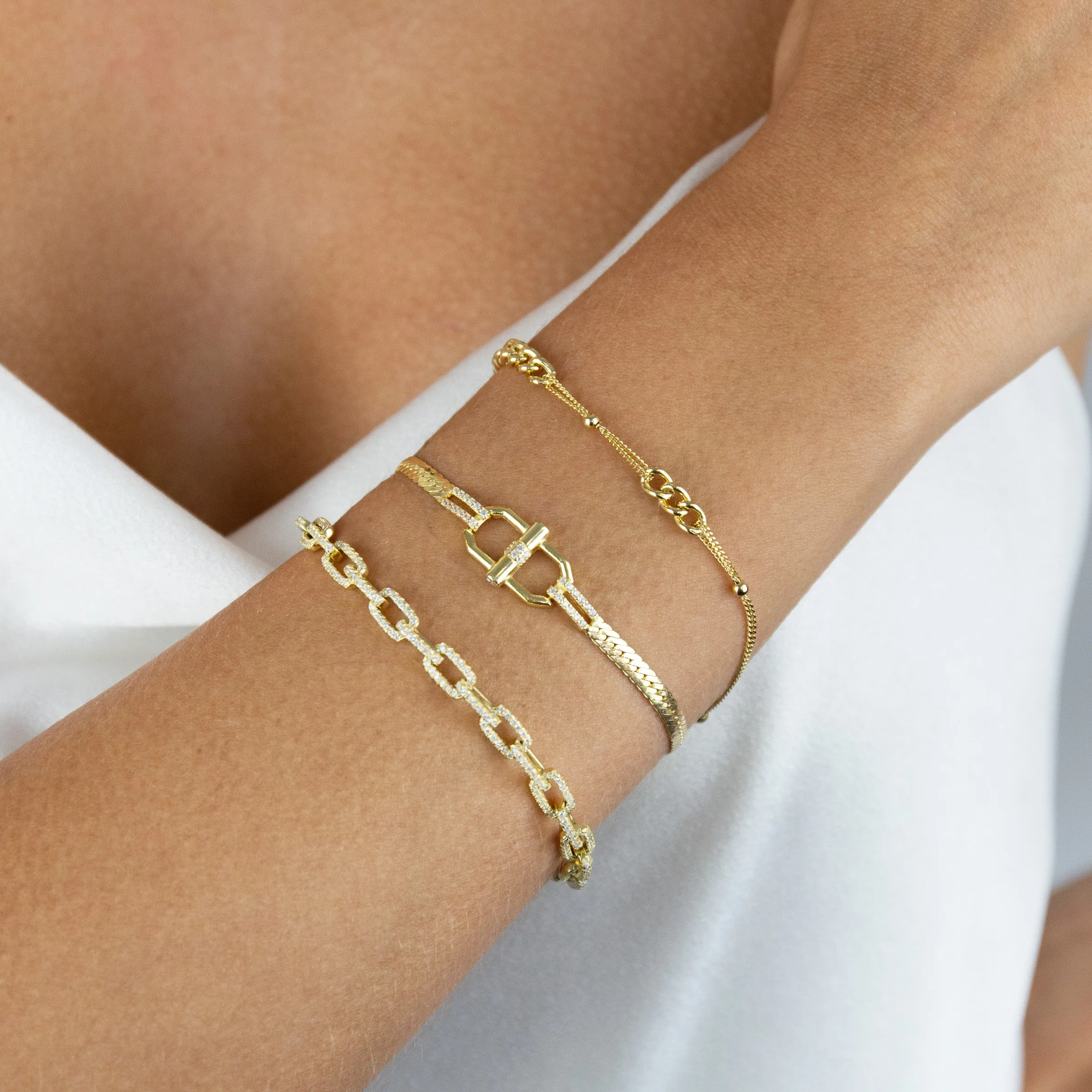 Pavé Box Link Bracelet