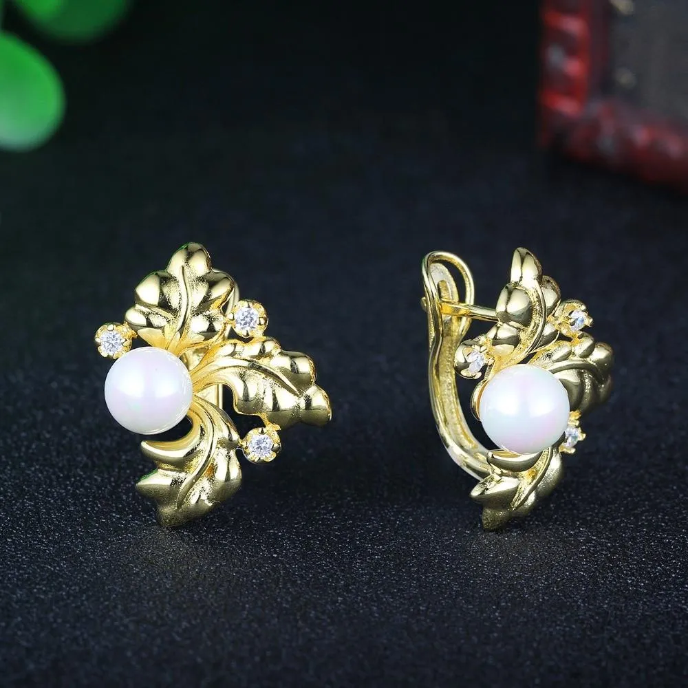 Pearl Accessories Gold Color Hoop Earring Fashion Party Jewelry Earrings For Women Best Gift For Her