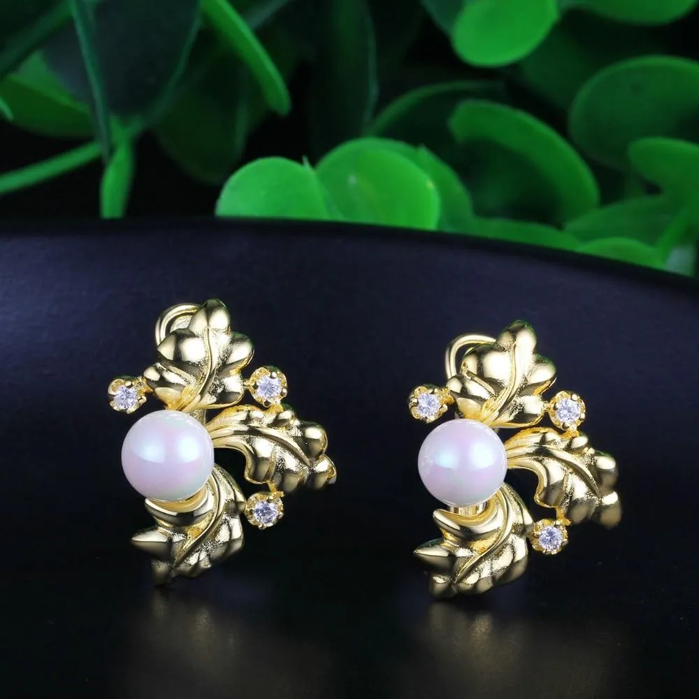 Pearl Accessories Gold Color Hoop Earring Fashion Party Jewelry Earrings For Women Best Gift For Her
