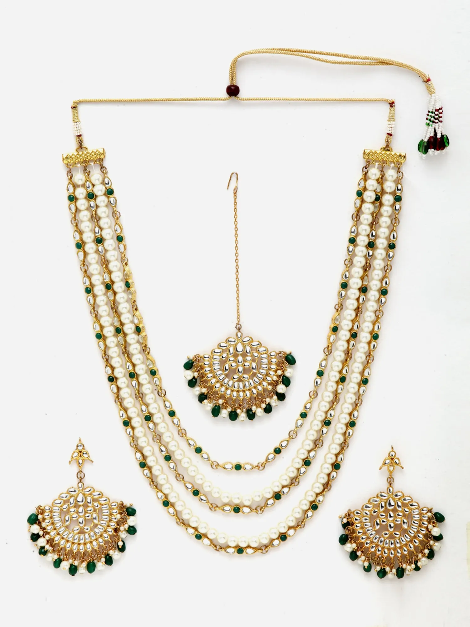 Pearl Kundan Multilayered Rani Haar Set