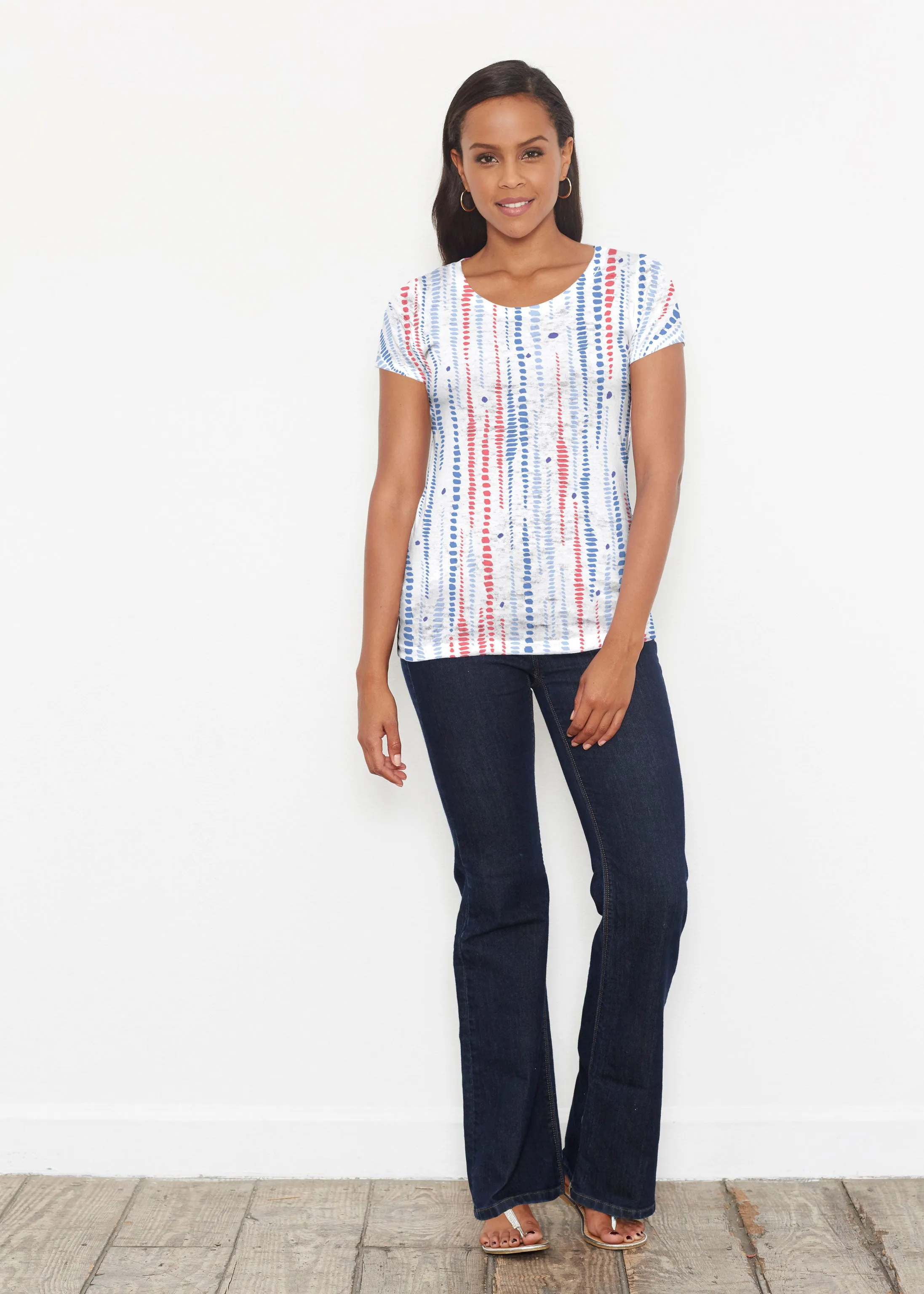 Pebble Dots Fourth (8008) ~ Short Sleeve Scoop Shirt