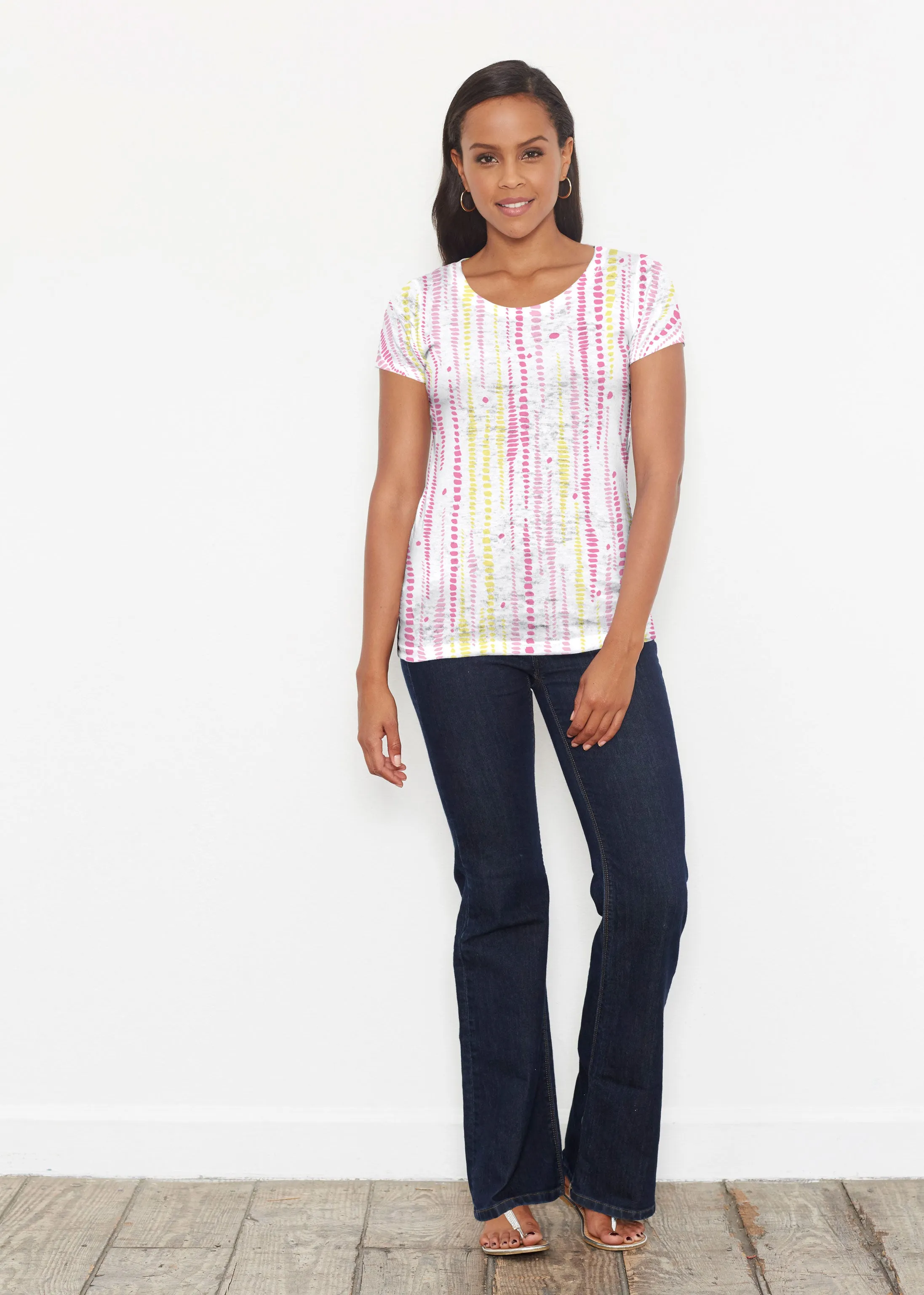 Pebble Dots Pink (7938) ~ Short Sleeve Scoop Shirt