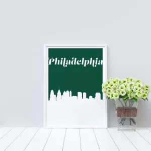 Philadelphia, Pennsylvania retro inspired city skyline