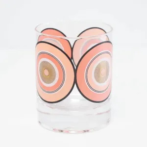 Pink Circles Vintage Whiskey Cocktail Glass