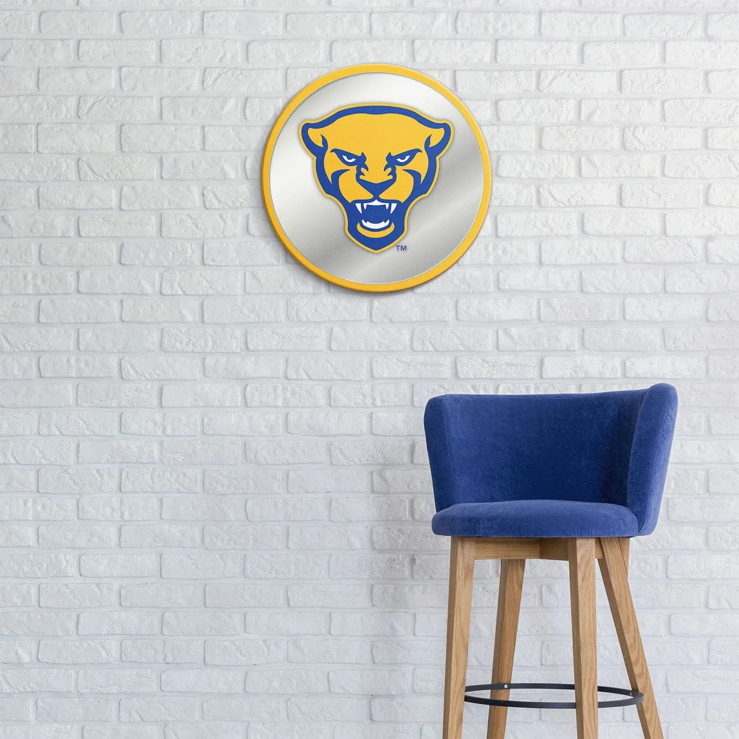 Pitt Panthers: Mascot - Modern Disc Mirrored Wall Sign