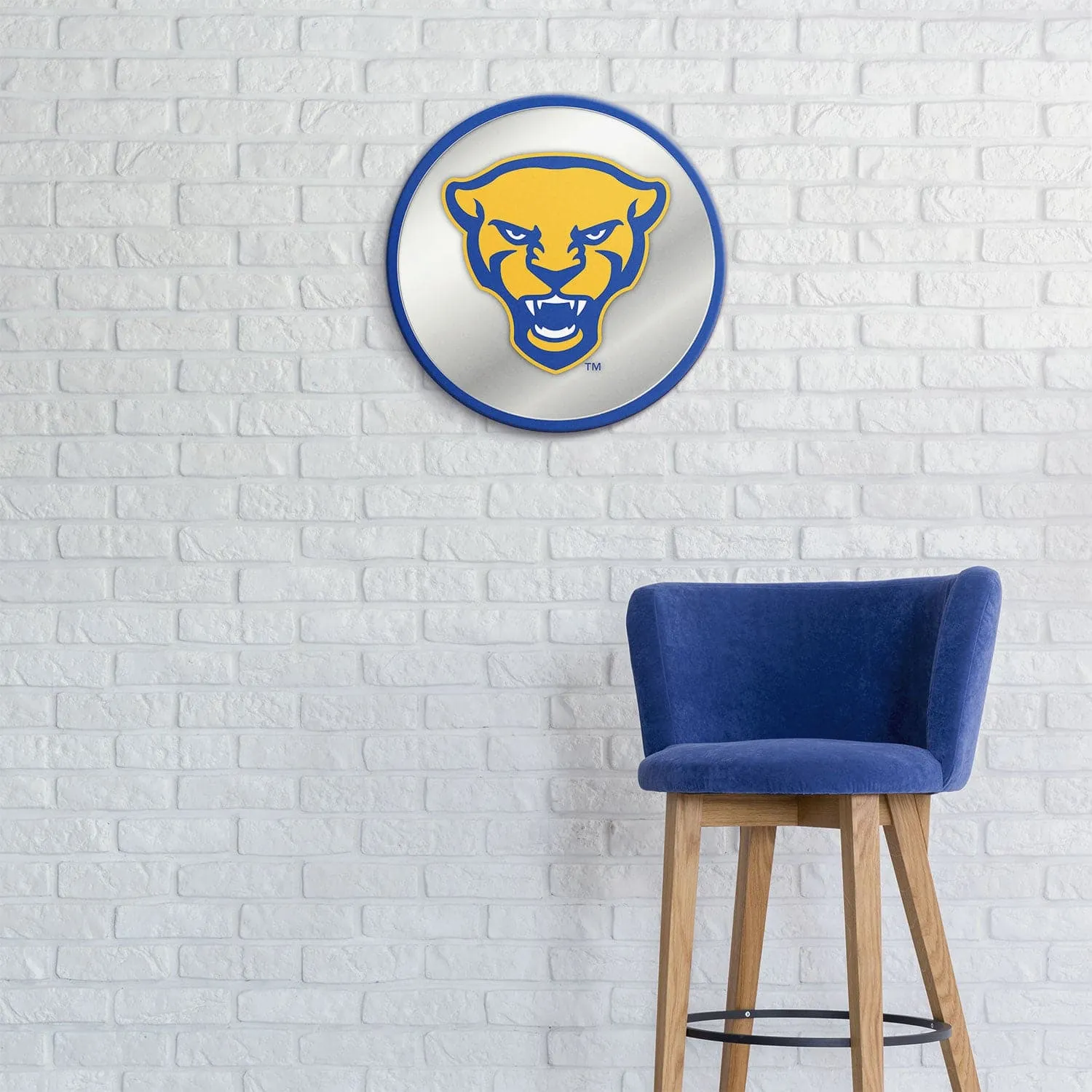 Pitt Panthers: Mascot - Modern Disc Mirrored Wall Sign