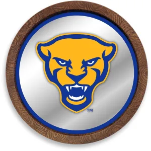 Pitt Panthers: Mascot - "Faux" Barrel Top Mirrored Wall Sign