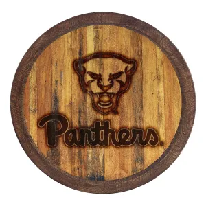 Pitt Panthers: Panther - Branded "Faux" Barrel Top Wall Clock