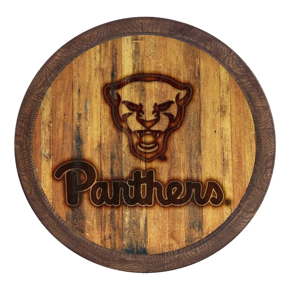 Pitt Panthers: Panther - Branded "Faux" Barrel Top Wall Clock