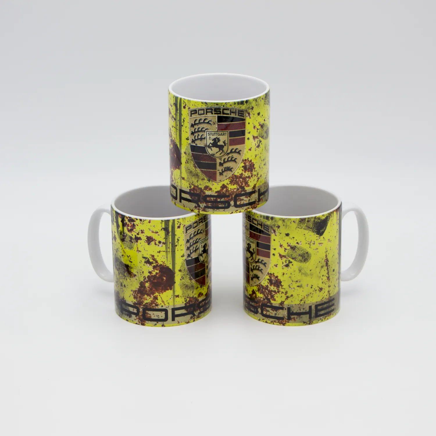Porsche inspired Retro/ Vintage Distressed Look Oil Can Mug - 10z