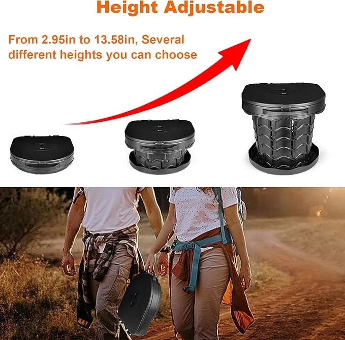 Portable Toilet, Boreeman Camp Toilet, Foldable and Height Adjustable, Load Capacity 400lbs, with Carrying Handle, Luggable Loo Portable Toilet, Perfect as Camping Toilet, Travel Toilet, Car Toilet